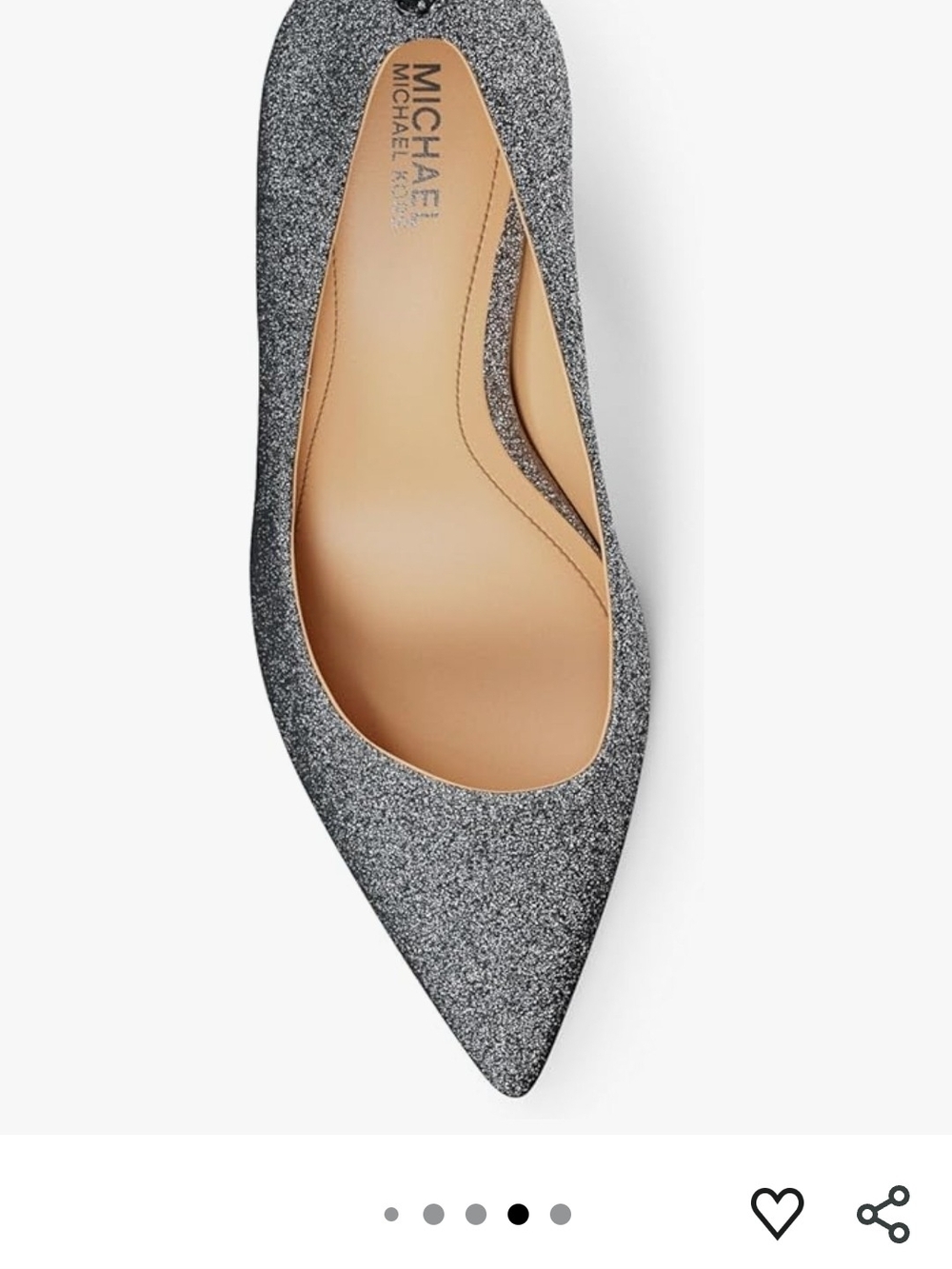 MICHAEL Michael Kors Silver Glitter Pointed Toe Heels